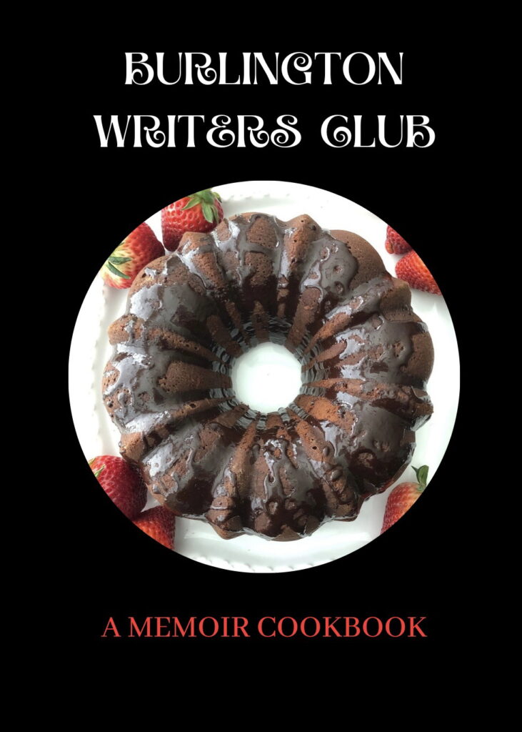 A Memoir Cookbook with image of round chocolate bundt cake